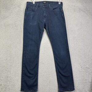 Paige Federal Mens Straight Leg Jeans 33 Blue Dark‎ Wash 5 Pockets Stretch Denim